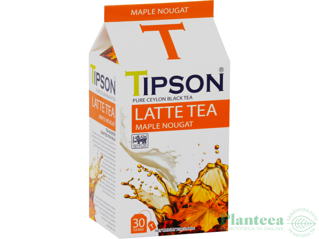 Ceai Latte negru pur ceylon Maple Nougat 2,5gx30dz - TIPSON