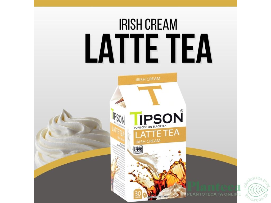 Ceai Latte negru pur ceylon Irish Cream 2,5gx30dz - TIPSON