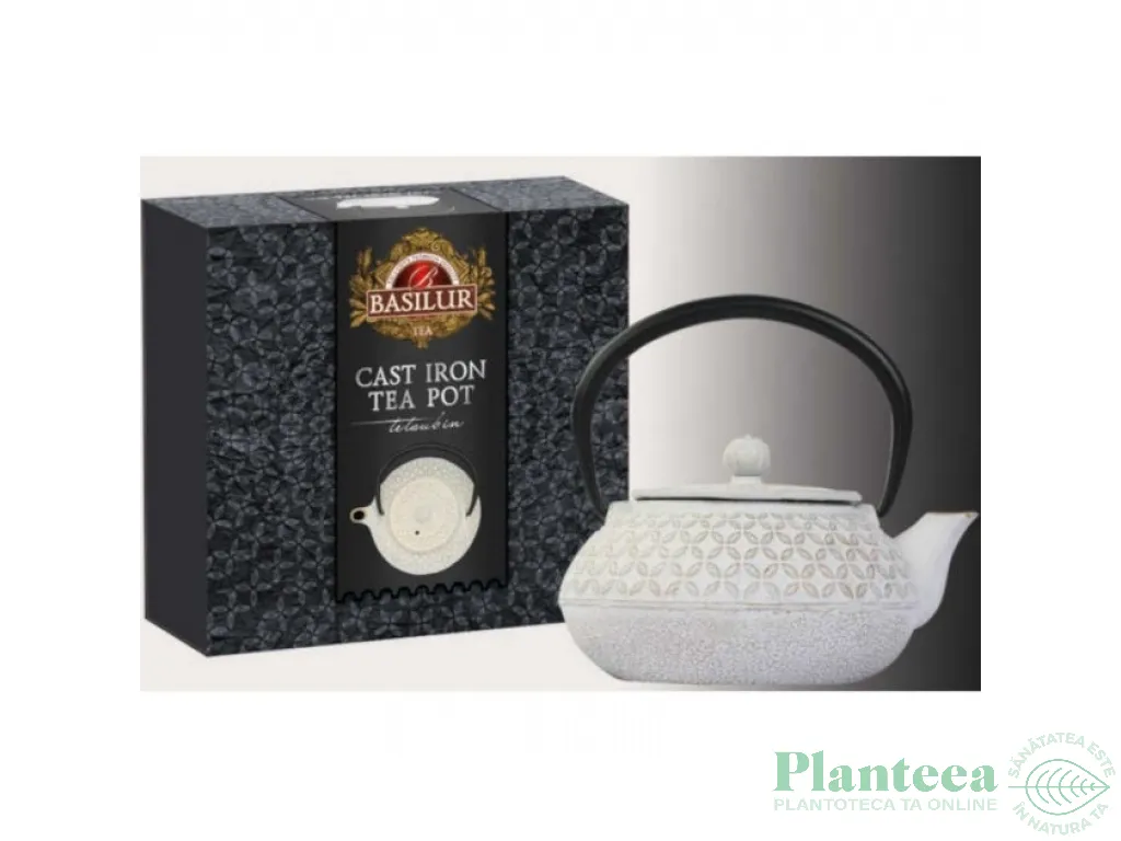 Ceainic fonta japonez Tetsubin alb 500ml - BASILUR
