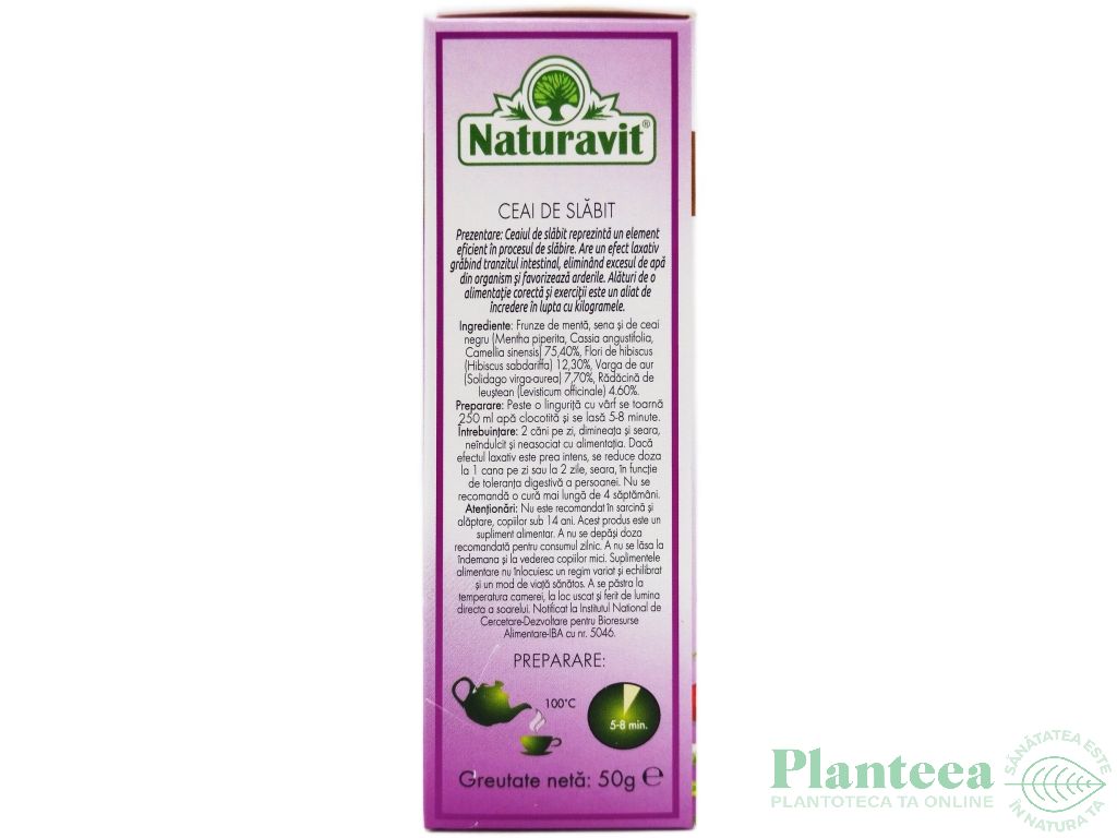 Set Ceai slabit cu leustean 5x50g - NATURAVIT