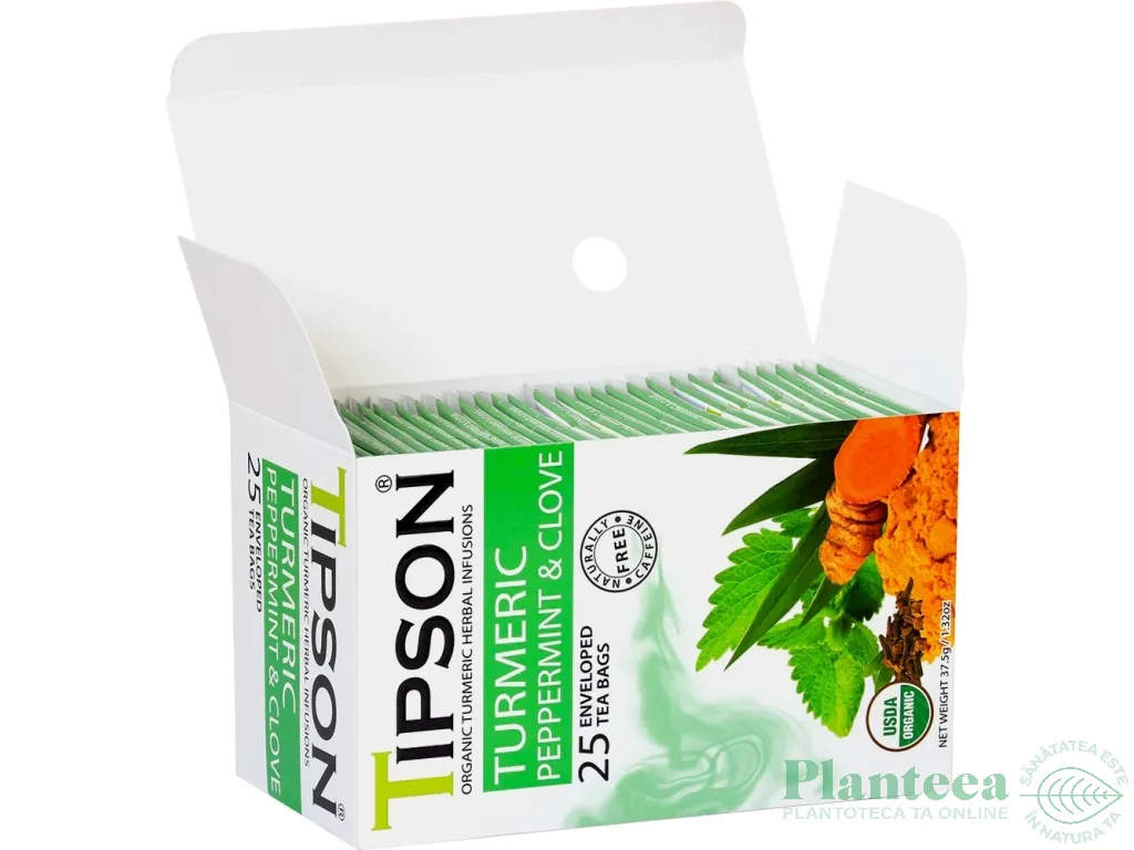 Ceai turmeric organic menta cuisoare 25dz - TIPSON