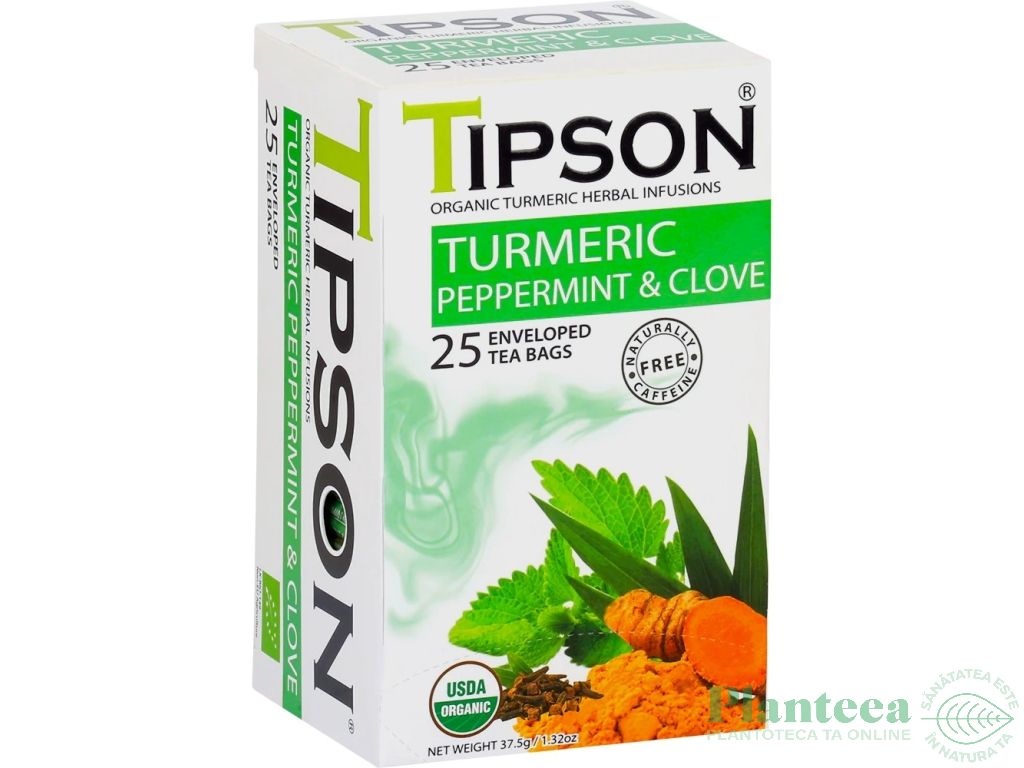 Ceai turmeric organic menta cuisoare 25dz - TIPSON