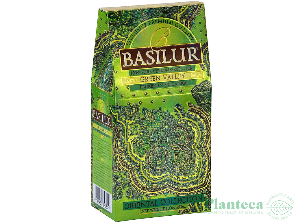 Ceai verde ceylon Oriental green valley refill 100g - BASILUR