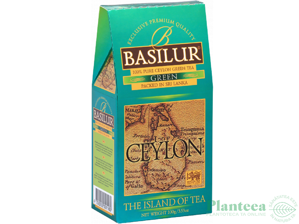 Ceai verde ceylon Island of Tea green refill 100g - BASILUR