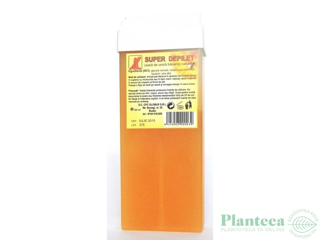 Ceara depilatoare unica folosinta naturala aplicator mare Super Depilet 100ml - GLOBUS