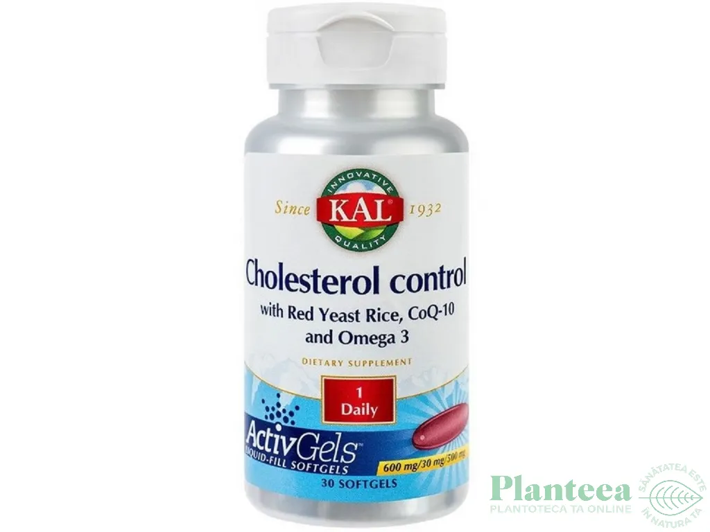 Cholesterol control drojdie orez rosu Q10 omega3 30cps - KAL