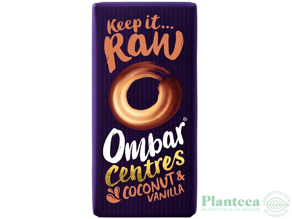 Ciocolata amaruie umplutura cocos vanilie raw eco 35g - OMBAR