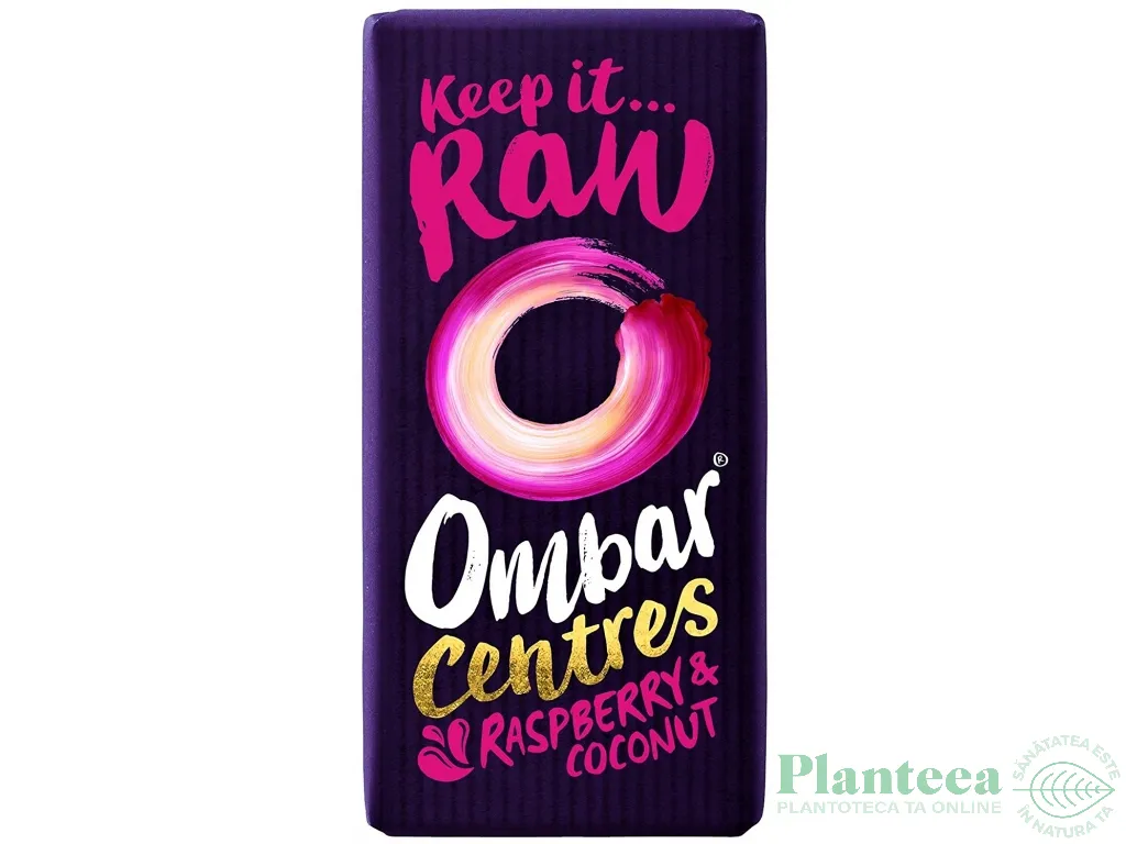 Ciocolata amaruie umplutura zmeura cocos raw eco 35g - OMBAR