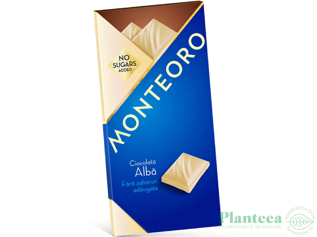 Ciocolata alba fara zahar 90g - MONTEORO