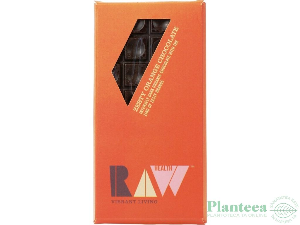Ciocolata neagra 70% portocala raw eco 70g - RAW HEALTH