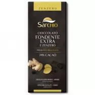 Ciocolata neagra fondanta 74%cacao extra ghimbir eco 80g - SARCHIO