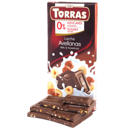 Ciocolata lapte cu alune fara zahar fara gluten 75g - TORRAS