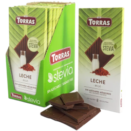 Ciocolata lapte integral fara zahar fara gluten Stevia 100g - TORRAS
