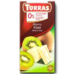 Ciocolata alba kiwi fara zahar fara gluten 75g - TORRAS