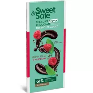 Ciocolata amaruie seminte canepa zmeura stevia 90g - SWEET&SAFE