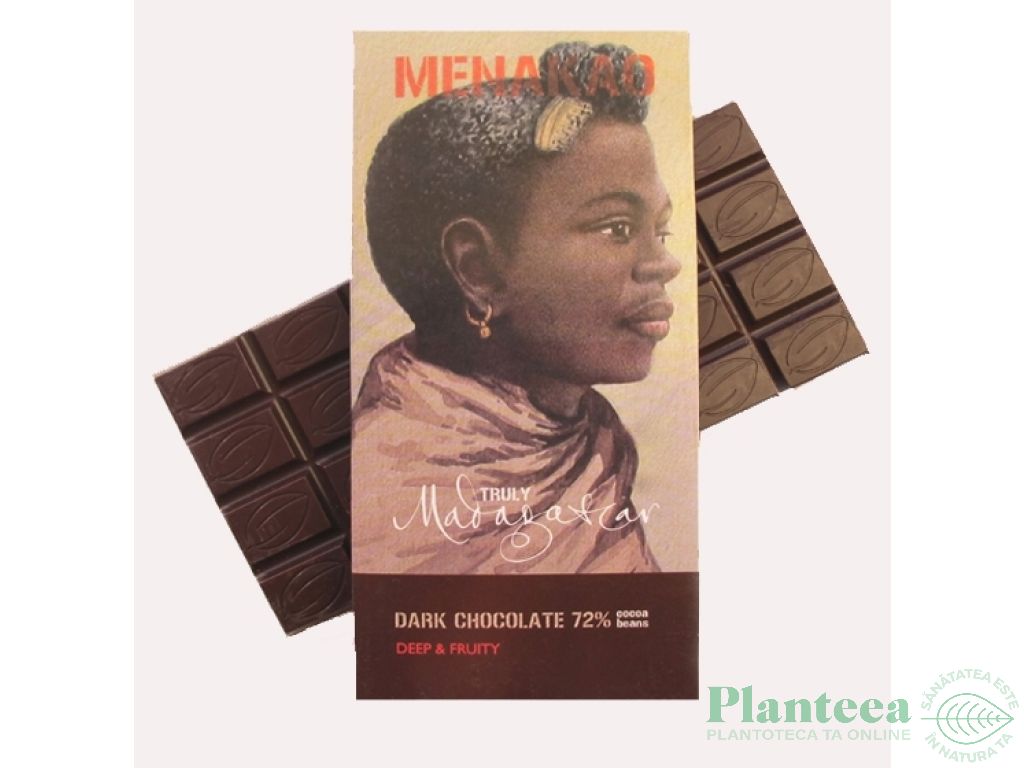 Ciocolata neagra 72%cacao 75g - MENAKAO