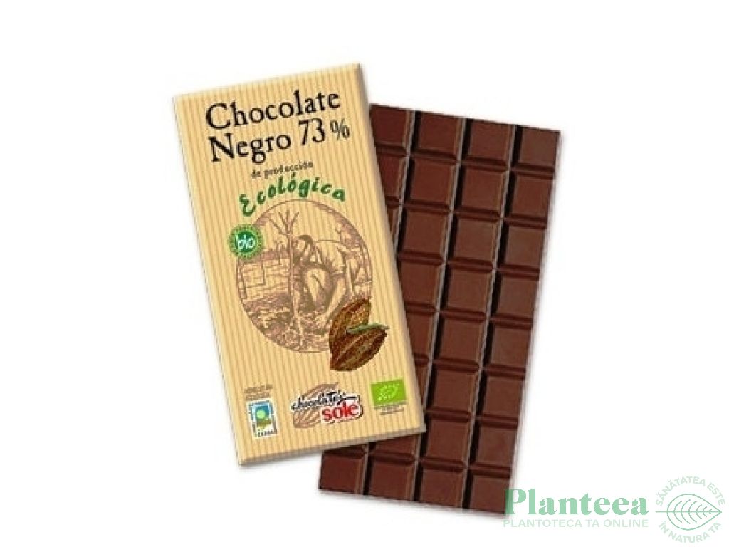 Ciocolata neagra 73%cacao eco 100g - SOLE