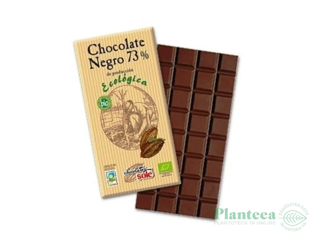 Ciocolata neagra 73%cacao eco 100g - SOLE