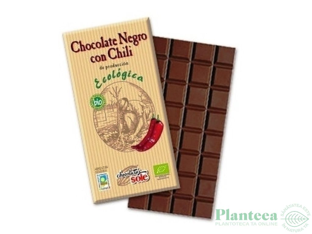 Ciocolata neagra 73% chilli eco 100g - SOLE