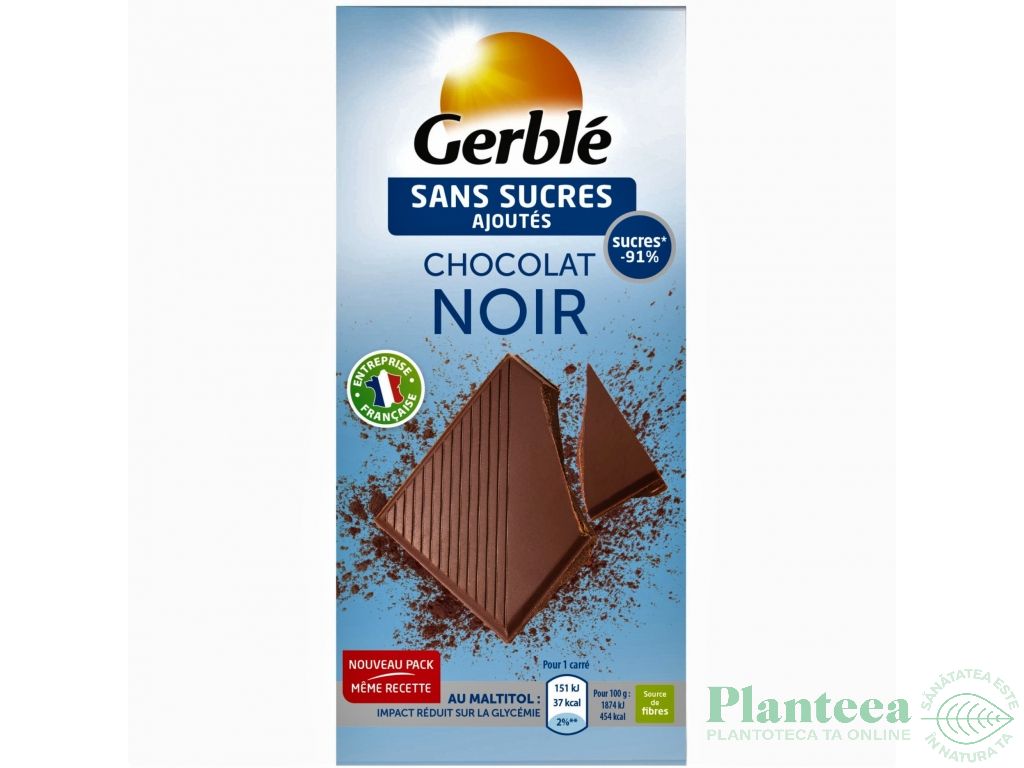 Ciocolata neagra 51%cacao Glucoregul 80g - GERBLE