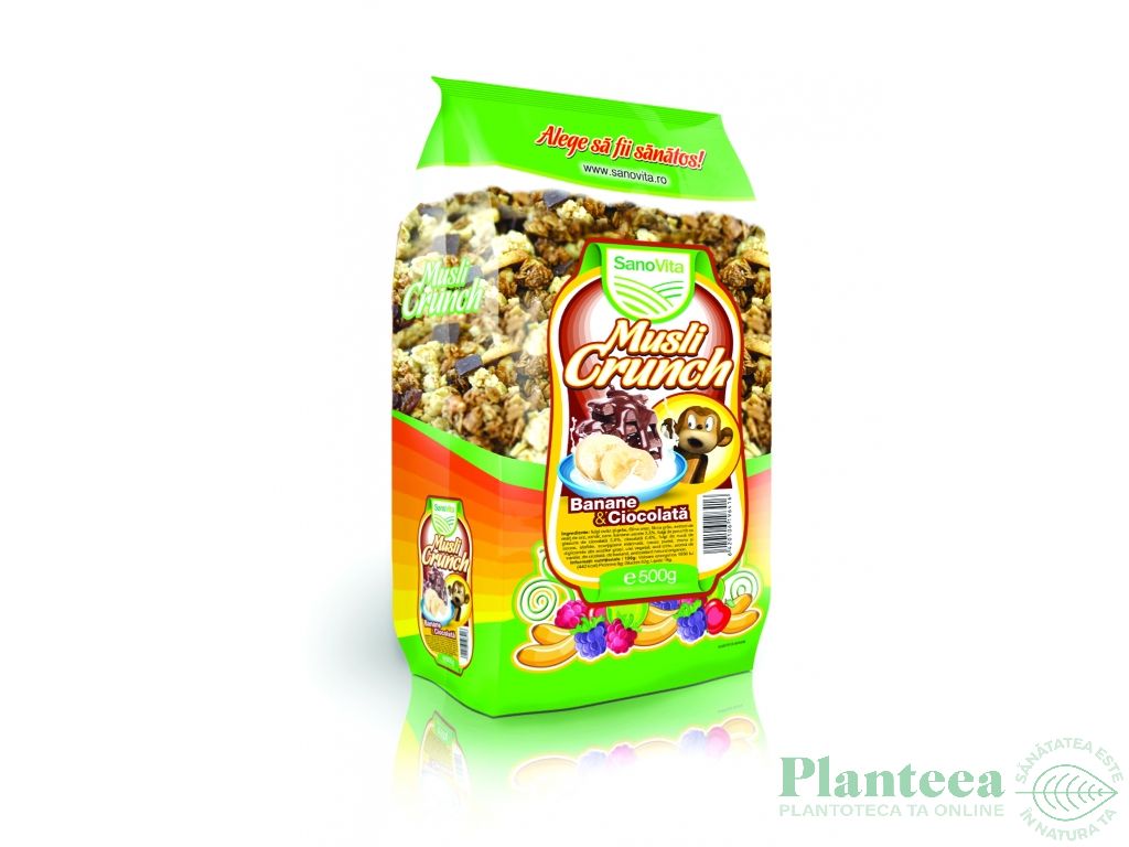 Musli crocant banane ciocolata 500g - SANOVITA