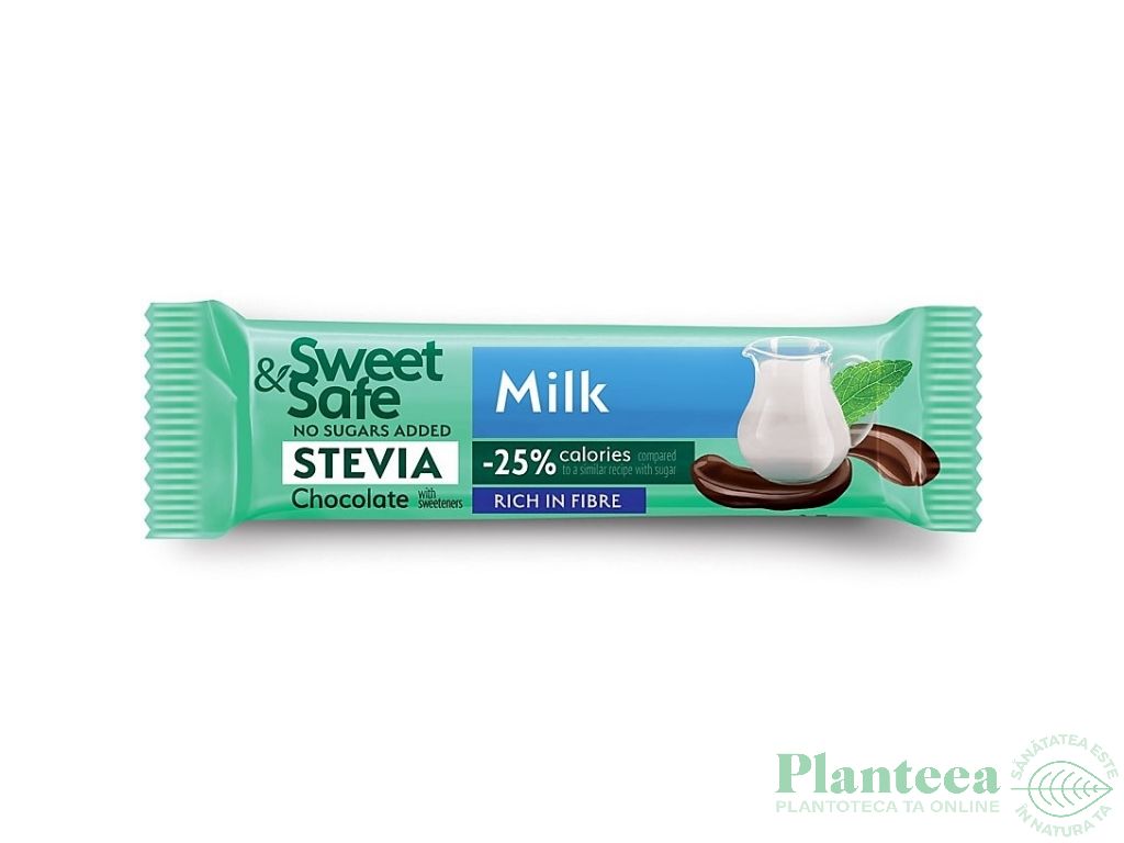 Ciocolata lapte indulcitor stevia 25g - SWEET&SAFE