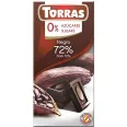 Ciocolata neagra 72%cacao fara zahar fara gluten 75g - TORRAS