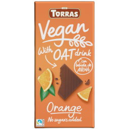 Ciocolata vegana lapte_ovaz portocala fara zahar fara gluten 100g - TORRAS