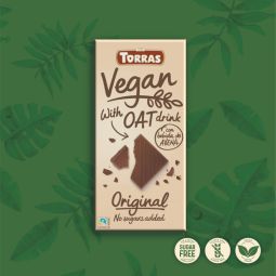Ciocolata vegana lapte_ovaz original fara zahar fara gluten 100g - TORRAS