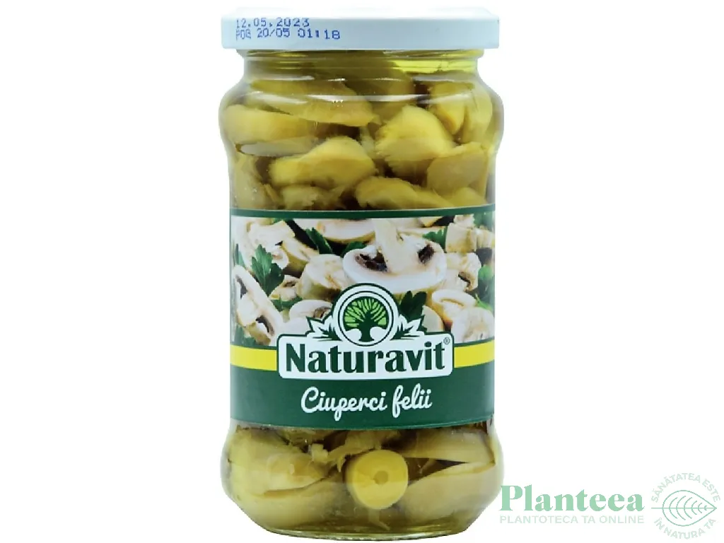 Conserva ciuperci felii borcan 314ml - NATURAVIT