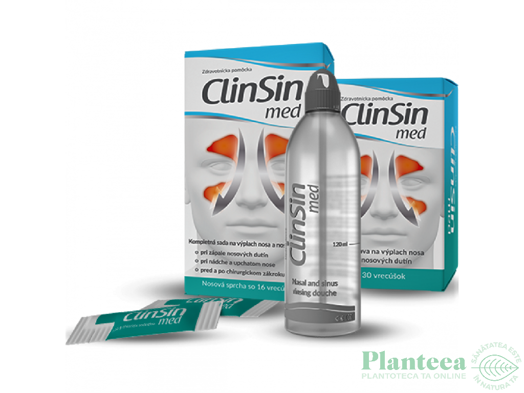 Kit clatire sinusuri ClinSin Med adulti [irigator+16pl] 2b - NATUR PRODUKT