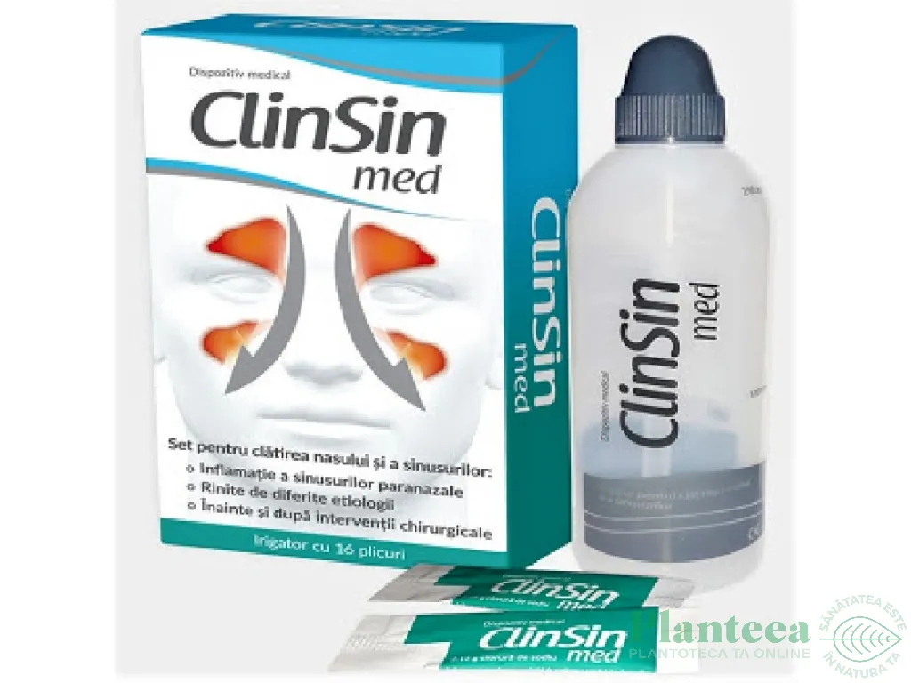 Kit clatire sinusuri ClinSin Med adulti [irigator+16pl] 2b - NATUR PRODUKT
