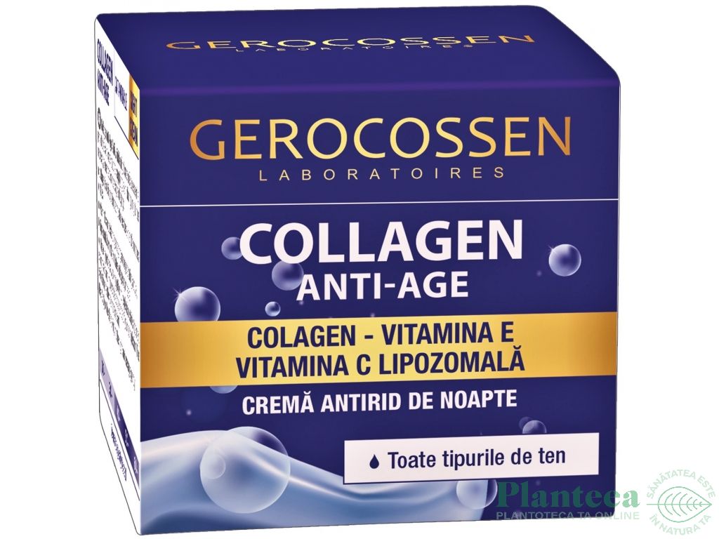 Crema noapte antirid toate tipurile ten Collagen AntiAge 50ml - GEROCOSSEN