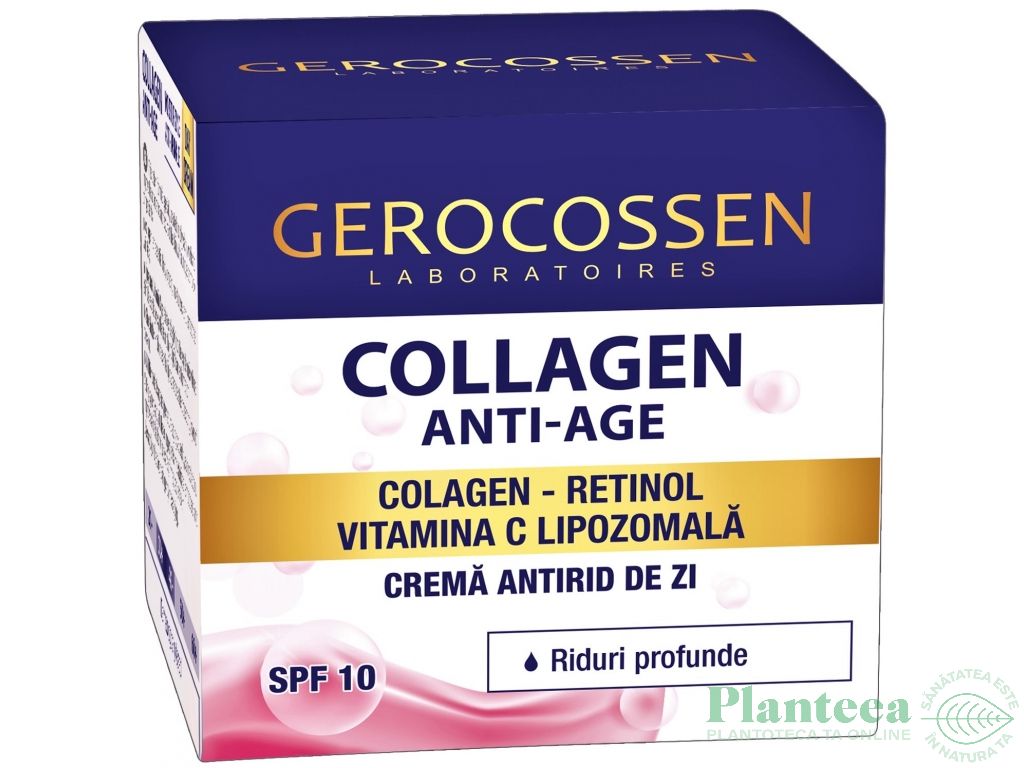 Crema zi antirid riduri profunde spf10 Collagen AntiAge 50ml - GEROCOSSEN