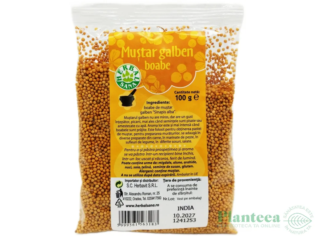 Condiment mustar boabe 100g - HERBAL SANA