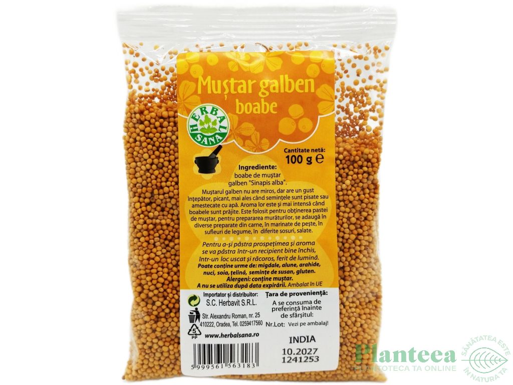 Condiment mustar boabe 100g - HERBAL SANA