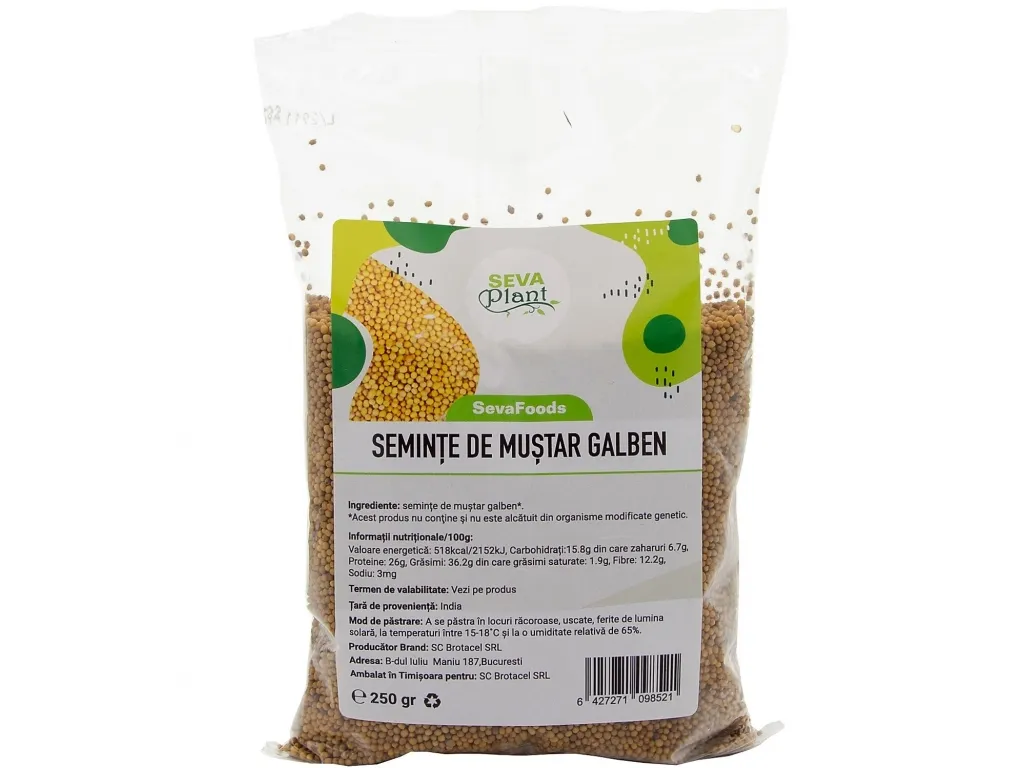 Condiment mustar galben boabe 250g - SEVA FOOD