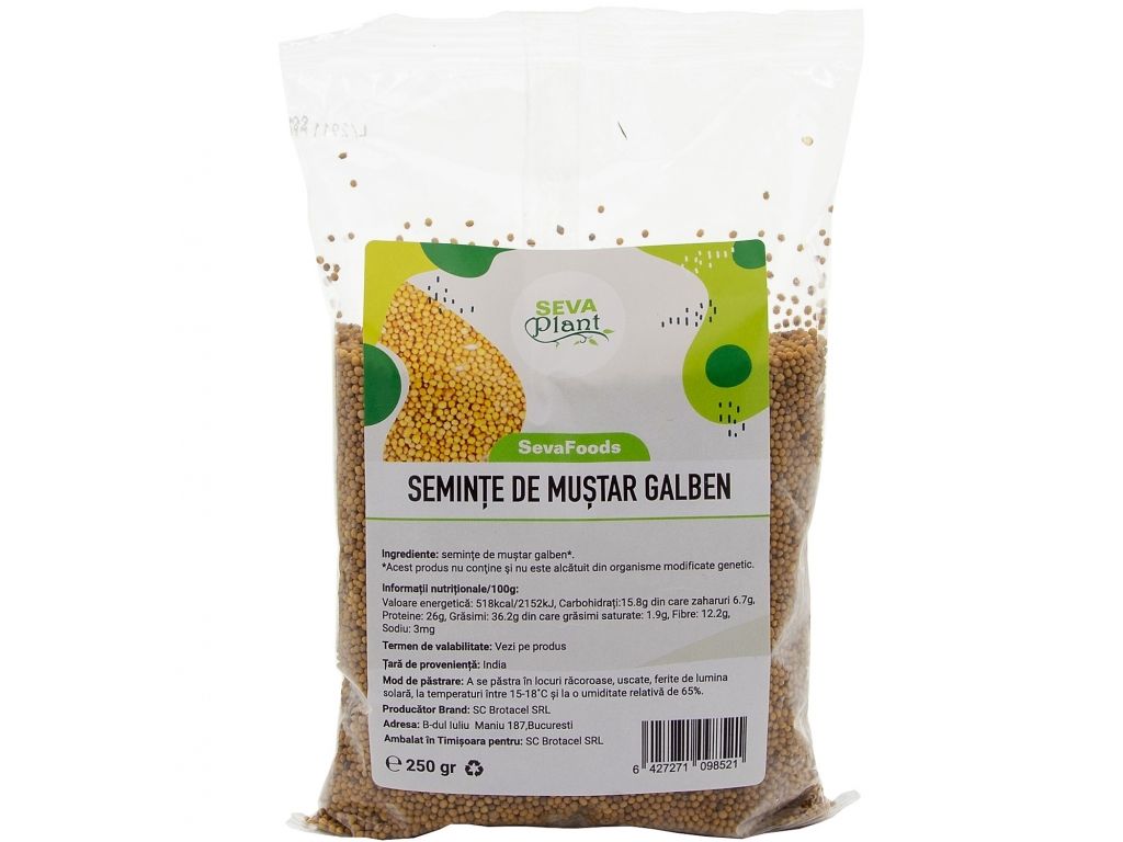 Condiment mustar galben boabe 250g - SEVA FOOD