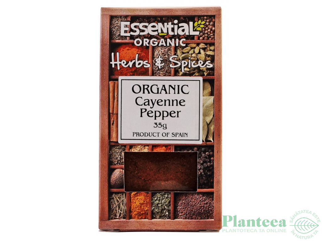 Condiment piper cayenne macinat eco 35g - ESSENTIAL ORGANIC