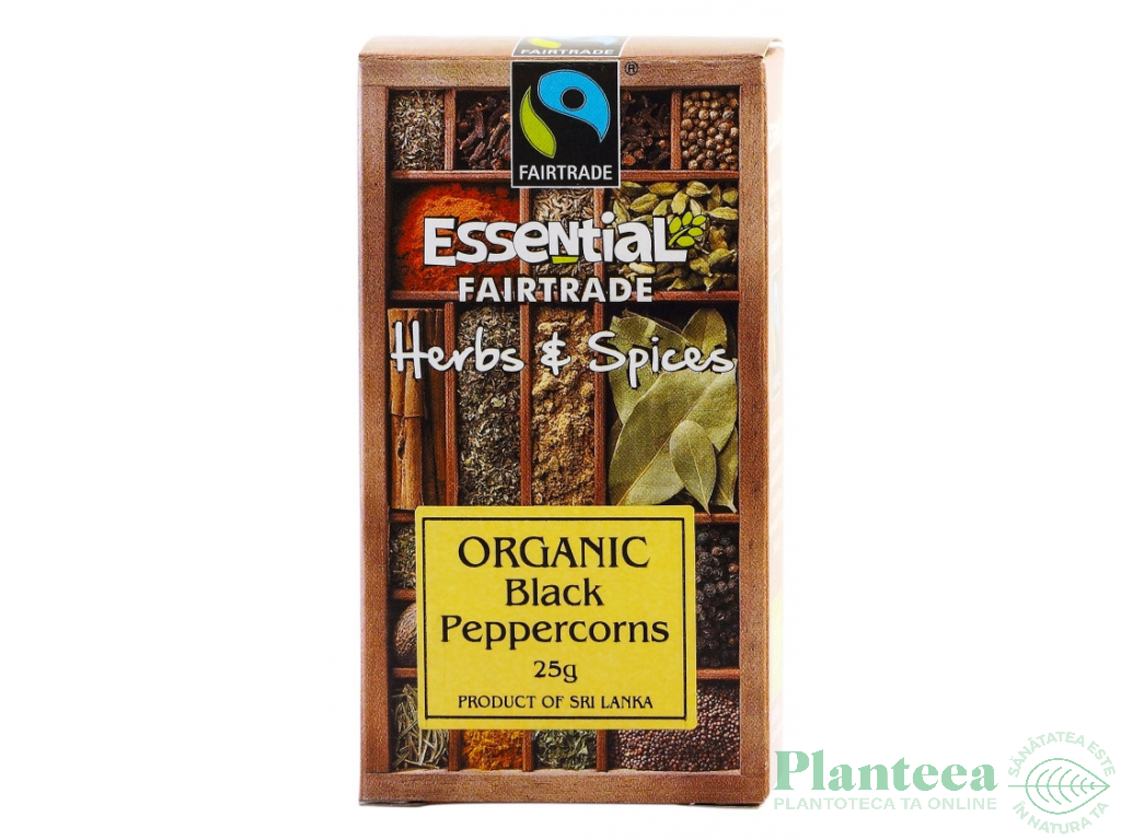 Condiment piper negru boabe eco 30g - ESSENTIAL ORGANIC