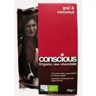 Ciocolata neagra 70% Goji Coconut raw eco 50g - CONSCIOUS