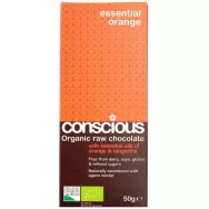 Ciocolata neagra 65% Essential Orange raw eco 50g - CONSCIOUS