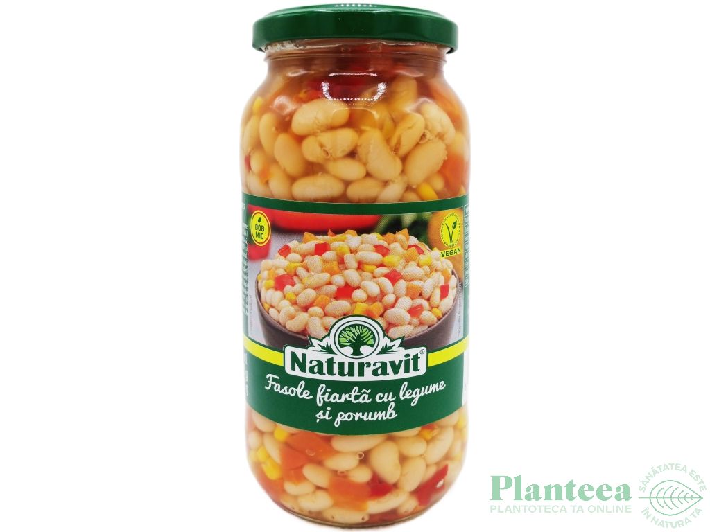 Conserva fasole alba fiarta legume porumb 580ml - NATURAVIT