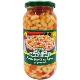 Conserva fasole alba fiarta legume porumb 580ml - NATURAVIT