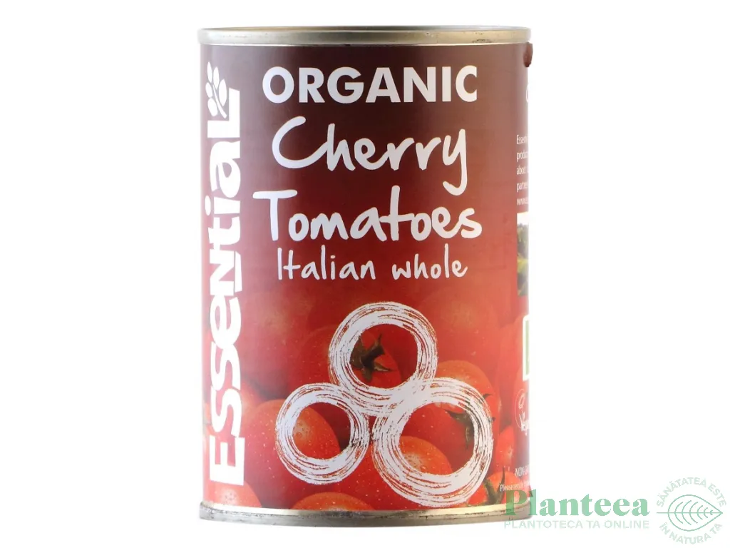 Rosii cherry decojite intregi in suc propriu eco 400g - ESSENTIAL ORGANIC