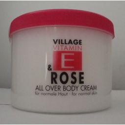 Crema corp E trandafir 500ml - VILLAGE COSMETICS