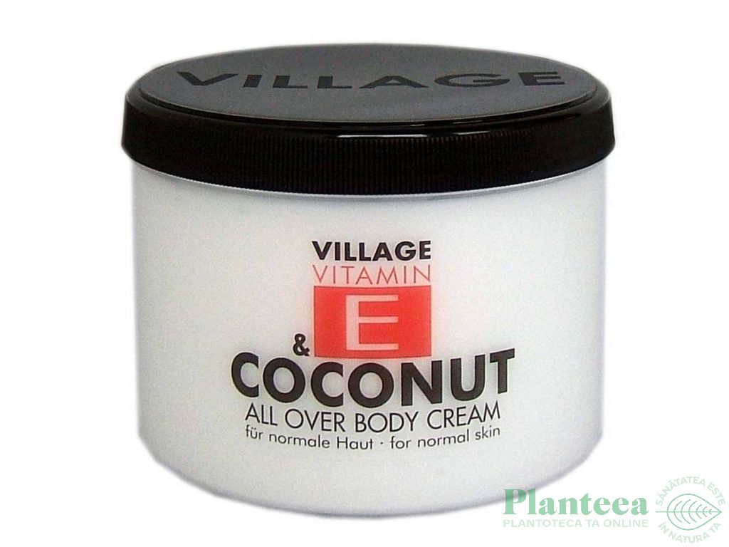 Crema corp E cocos 500ml - VILLAGE COSMETICS