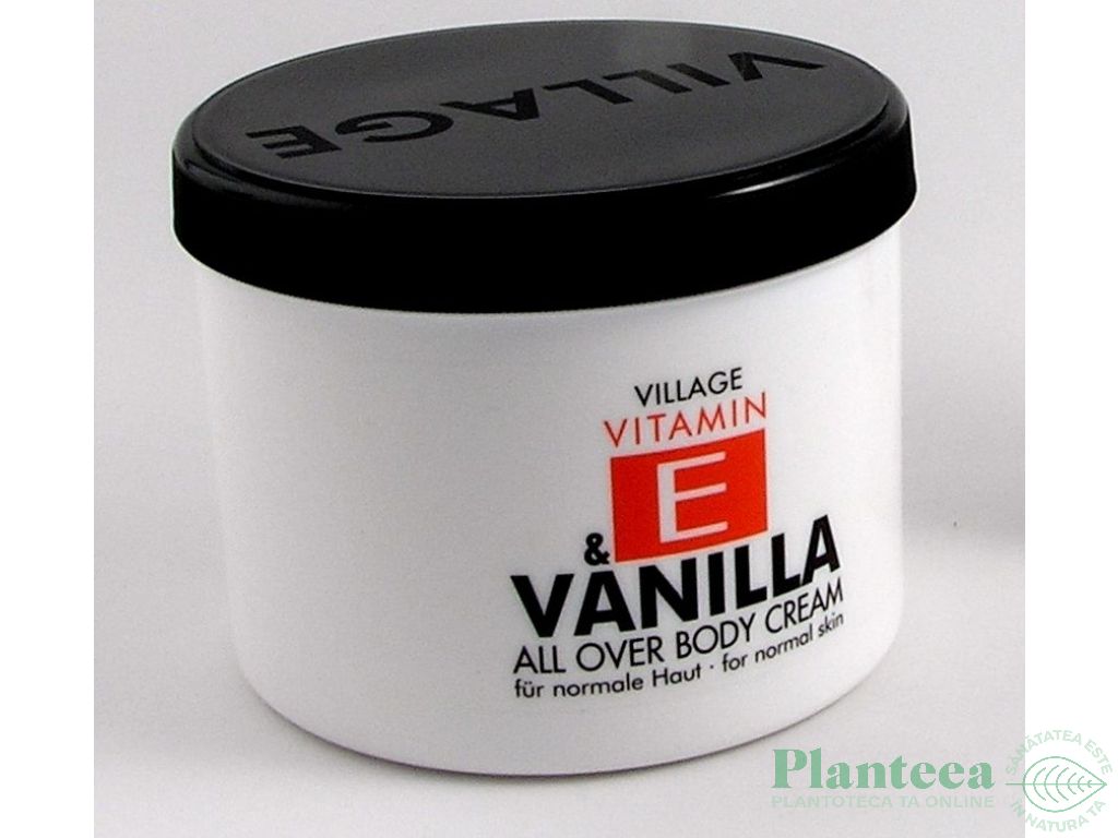 Crema corp E vanilie 500ml - VILLAGE COSMETICS