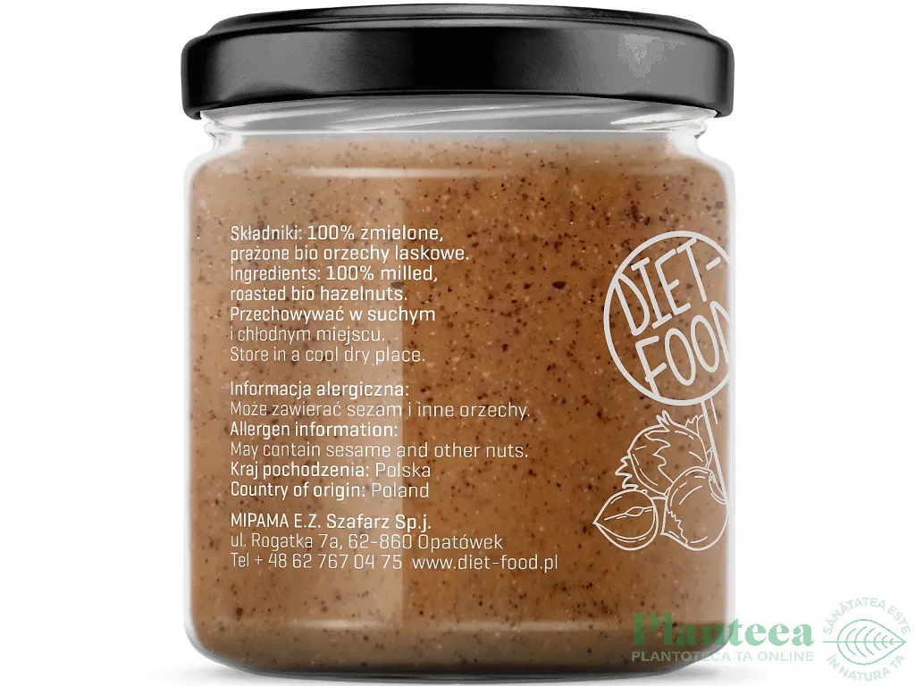 Crema alune padure bio 200g - DIET FOOD