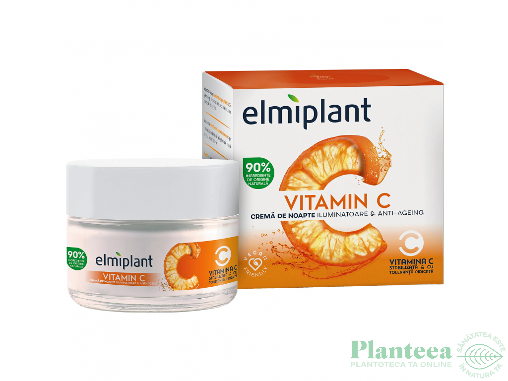 Crema noapte iluminatoare antiaging Vitamin C 50ml - ELMIPLANT